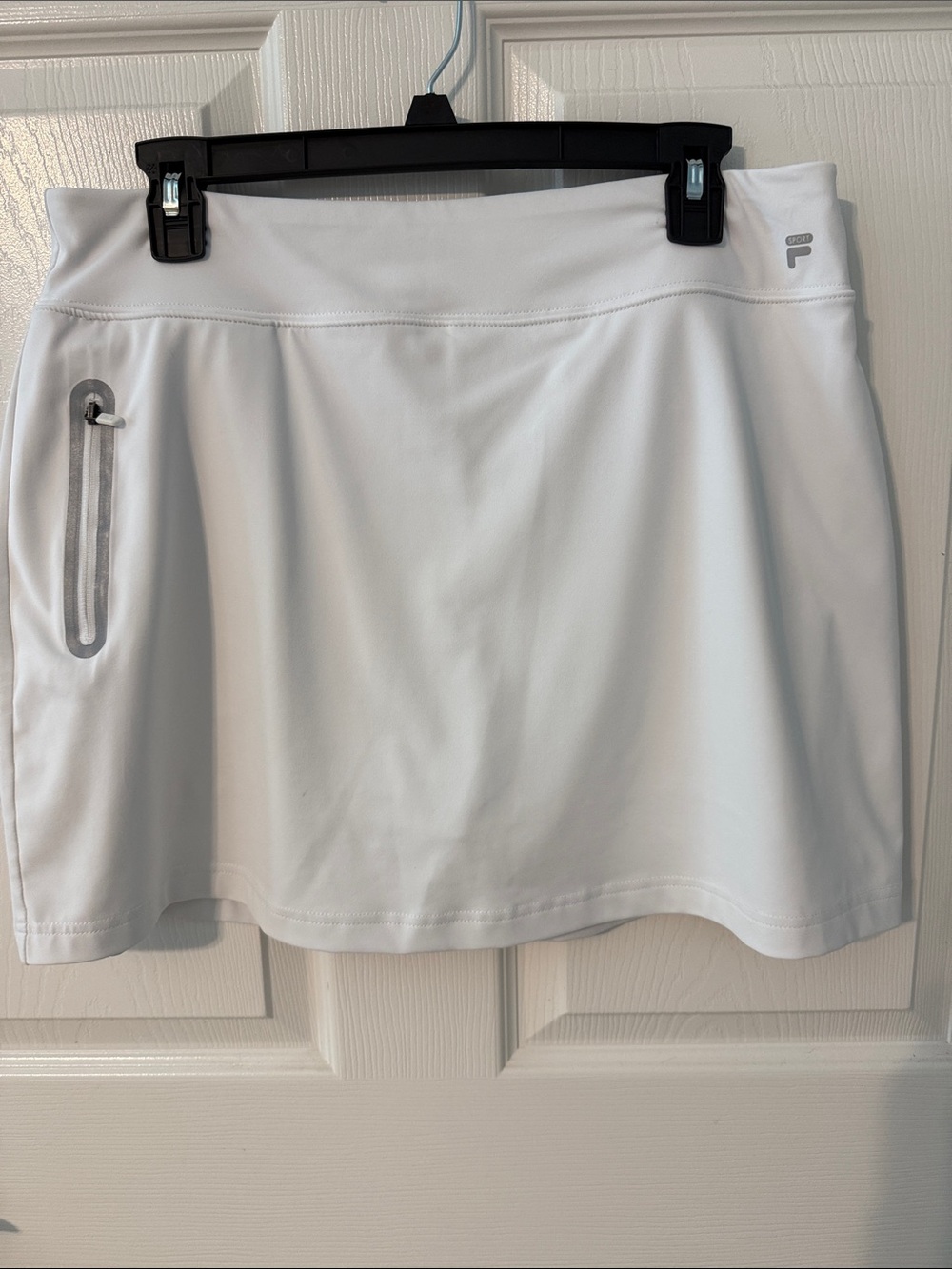 Fila White Performance Skort with Zippered Pocket